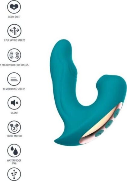 Sesalni stimulator klitorisa z vibracijo Xocoon Eternal Love Vibe, zelene barve