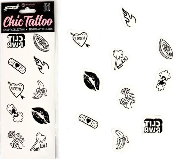 Komplet začasnih tatujev Secret Play Candy Collection