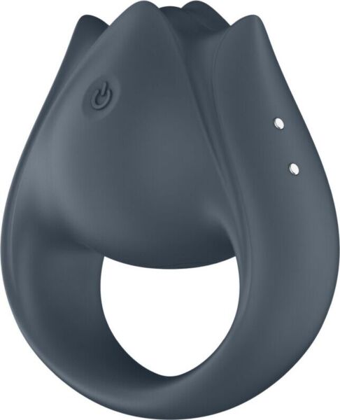 Satisfyer Perfect Pair 2, silikonski vibracijski obroček v antracitni barvi