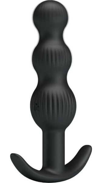 Analni vibrator Pretty Love BI-040173 iz silikona s podolgovatimi kroglicami naraščajoče velikosti in bazo