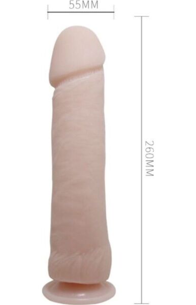 Realističen vibrator Baile 26 cm v barvi kože, z žilami in priseskom na dnu
