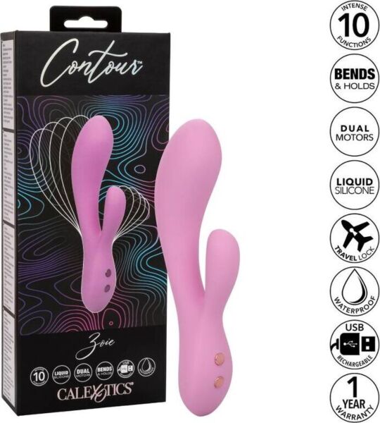 Rabbit vibrator CalExotics Contour Zoie z ukrivljenim delom in stimulatorjem klitorisa