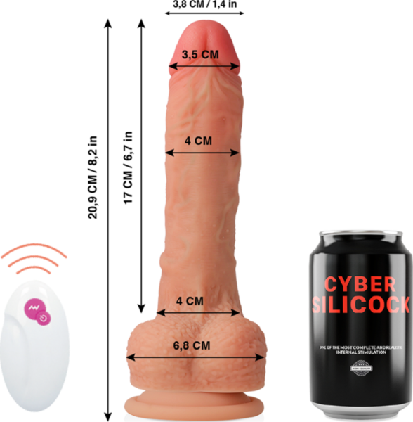 Vibrator Cyber Silicock Mr Rick z daljinskim upravljalnikom in podstavkom s priseskom