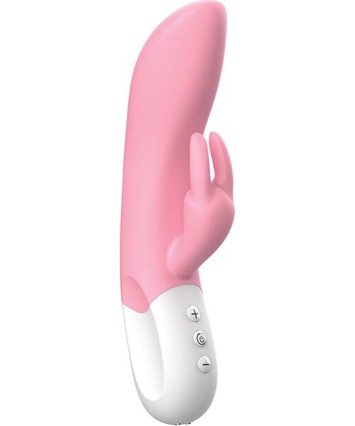 Rabbit vibrator Liebe Mighty Rabbit z ukrivljeno gredjo in stimulatorjem v obliki zajčka