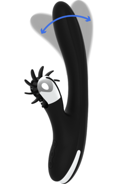 Rabbit vibrator Black&Silver Grimm Wave Function