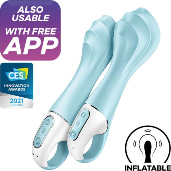 Napihljiv vibrator za točko G Satisfyer Air Pump Vibrator 5+ z obročkom za oprijem