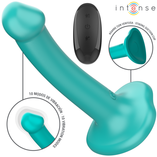 Modri silikonski vibrator Intense Katie z daljinskim upravljalnikom