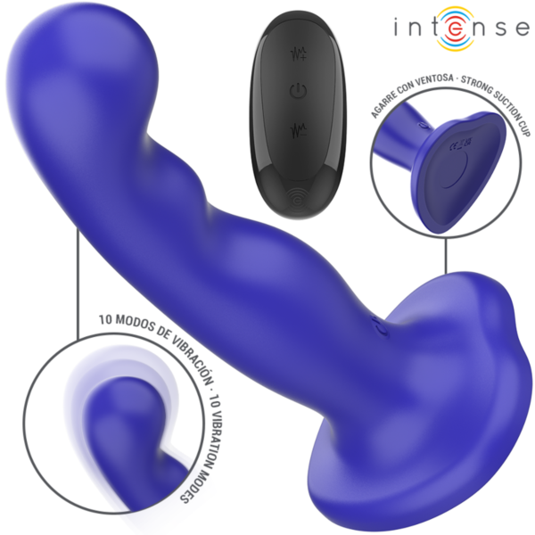 Moder vibrator Intense Shorty z reliefom vdolbinic in priseskom na dnu