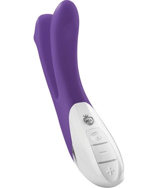Silikonski vibrator Mystim Bon Aparte s telesom, razdeljenim na dva kraka