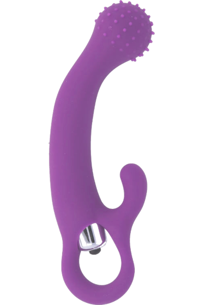 Rabbit vibrator Intense Naila v lila barvi, z ukrivljenim telesom in konico za klitoris