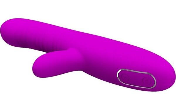 Silikonski rabbit vibrator Pretty Love BI-014822 z upogljivo gredjo in stimulatorjem klitorisa v obliki zajčka