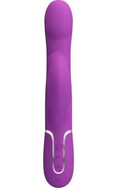 Silikonski rabbit vibrator Pretty Love BW-500012-3 z zunanjim krakom in kroglicami