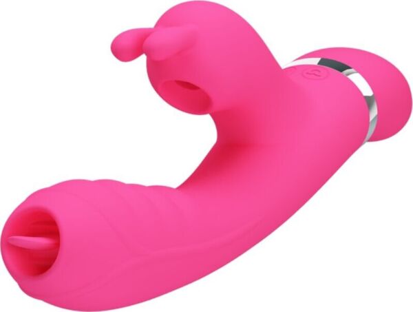 Silikonski rabbit vibrator Pretty Love BI-014854 s tapkalnim stimulatorjem klitorisa
