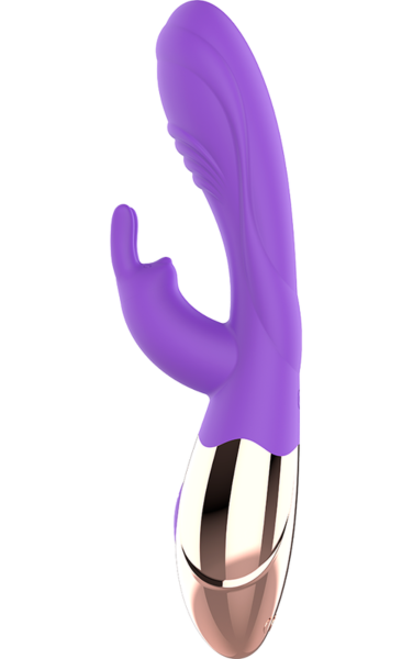 Rabbit vibrator Womanvibe Viora v zlati in lila barvi