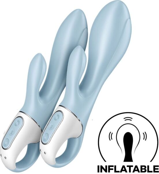 Rabbit vibrator Satisfyer Air Pump Bunny 1 v svetlo modri barvi