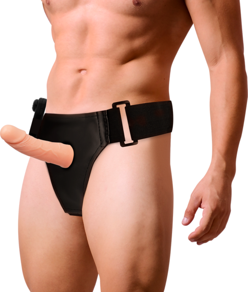 Votli strap-on pas Harness Attraction 15 cm, realističen penis naravne barve z jermenskim pasom