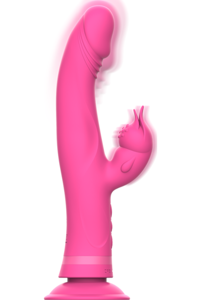 Rabbit vibrator Intense Julio z ročico za klitoris in priseskom na dnu