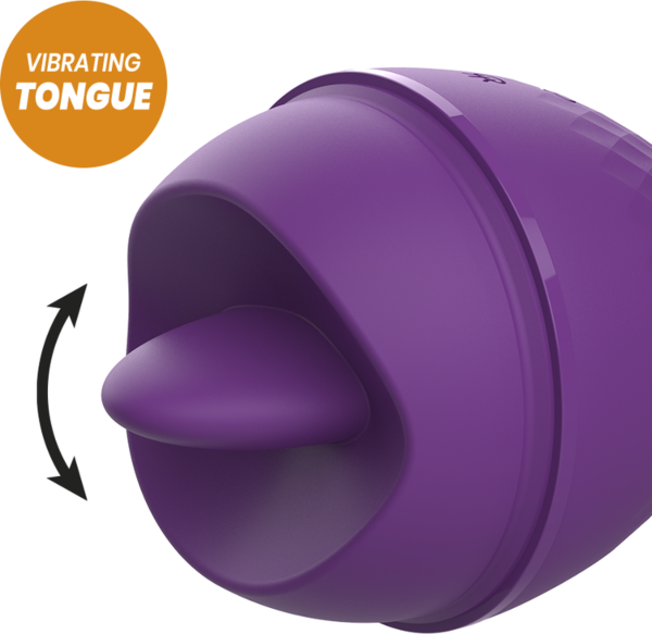 Klitorisni vibrator Rewolution Rewolingo z dinamičnimi konicami v obliki jezika in ročajem v obliki zanke