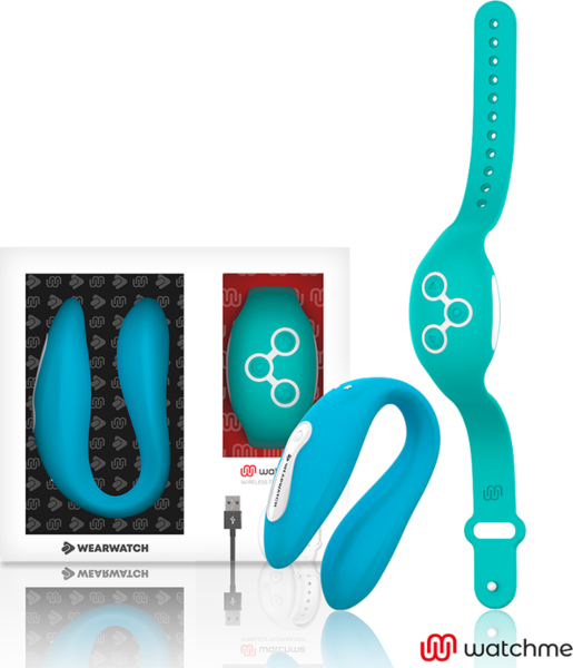 Vibrator za pare Wearwatch WatchMe Dual v obliki črke U z uro WatchMe