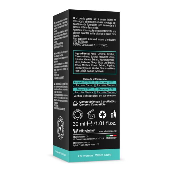 Stimulativni gel IntimateLine Vortex Gel Cooling Effect, embalaža 30 ml