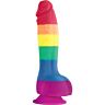 Dildo PRIDE LGBT 15 cm z ventuzo in mehko teksturo