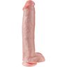 Dildo KING COCK 38 cm z anatomsko obliko in testisi