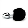 Butt Plug Furry Fantasy Bunny Tail z repkom Negro