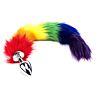 Butt Plug Furry Fantasy Rainbow Tail s krznom