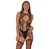 Bodystocking Lace by LJ z izrezi