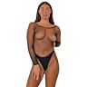 Bodystocking Lace Crotchless z dolgimi rokavi