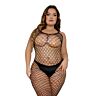 Bodystocking Lace Plus Size brez nogavic z odprtim hrbtom