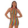 Obleka Lace LJ Rainbow Halter Neck