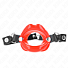 Gag KINK COLLAR & GAG 8 CM z rdečim usnjem