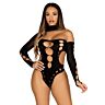 Teddy Leg Avenue Cut Out Bodysuit z izrezom