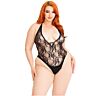 Teddy Leg Avenue Floral Lace Deep-V ena velikost