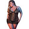 Seksi komplet CHEMISE & G-SET BLACK L/XL
