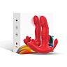 Rdeči analni vibrator s daljinskim upravljanjem