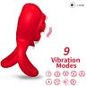 Obroč vibrator ARMONY HEART RED z 9 načini vibracij