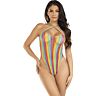Body halter Leg Avenue z barvnimi črtami