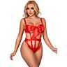 Bodystockings SUBBLIME 954475 seksi z rdečo čipko