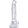 Dildo Pipedream King Cock Clear 16,5 cm z vakumsko osnovo