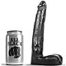 Dildo All Black 21 cm z teksturo za stimulacijo