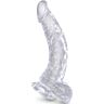 Dildo KING COCK Clear curvado 16.5 cm z močno ventozno dno