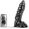 Dildo All Black 23 cm z vidnimi žilami