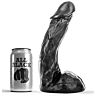 Dildo All Black Loviux 23 cm s prilagodljivim telesom