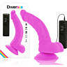 Dildo Diversia 21.5 cm z vibracijo in sesalcem