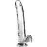 Dildo King Cock Clear 24.8 cm z osvojeno dnom