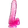 Dildo King Cock Clear 13.5 cm z testisi