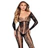 Bodystocking Leg Avenue 89369 čipkast in mrežast