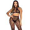Crop top in hlače Leg Avenue 89372 z efektnim vzorcem